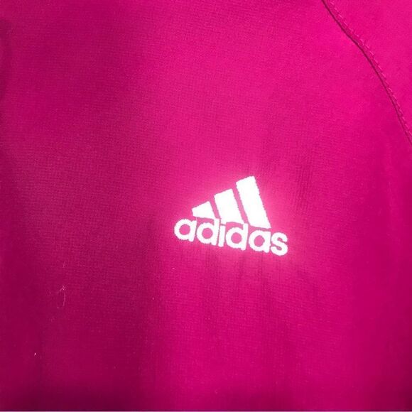 Adidas Magenta Pink White Stripe Vented Zip Up Track Jacket - Picture 13 of 15